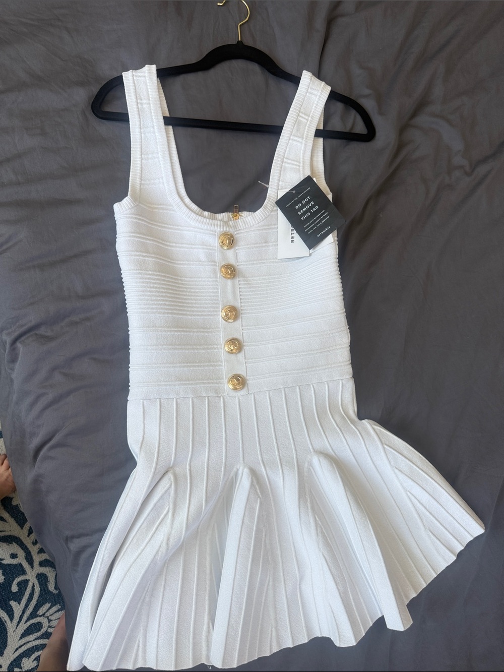 Retrofête Brooke Bandage Knit Dress in white - Picture 5 of 6